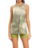 Women Tie Dye Loose Style Women Vest Sport Yoga Tops