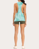 Women Tie Dye Loose Style Women Vest Sport Yoga Tops