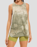 Women Tie Dye Loose Style Women Vest Sport Yoga Tops