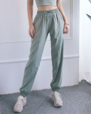 Women Sun Protection Pants Drawstring High Waist Fitness Quick-drying Pants Loose Casual  Running Sports Pants S-XL
