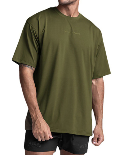 Men's Crew Neck Loose Printed Casual Short Sleeve T-shirt White Black Brown Army Green M-3XL
