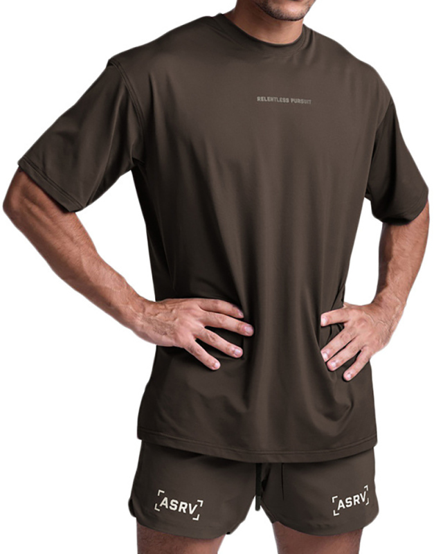 Men's Crew Neck Loose Printed Casual Short Sleeve T-shirt White Black Brown Army Green M-3XL