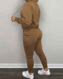 Women Embroidered Plush Hoodies Pants Sets Two Pieces Outfit Pink Red Grey Black Khaki Brown S-2XL