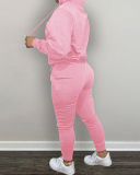 Women Embroidered Plush Hoodies Pants Sets Two Pieces Outfit Pink Red Grey Black Khaki Brown S-2XL