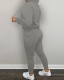 Women Embroidered Plush Hoodies Pants Sets Two Pieces Outfit Pink Red Grey Black Khaki Brown S-2XL