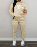 Women Embroidered Plush Hoodies Pants Sets Two Pieces Outfit Pink Red Grey Black Khaki Brown S-2XL