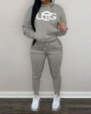 Women Embroidered Plush Hoodies Pants Sets Two Pieces Outfit Pink Red Grey Black Khaki Brown S-2XL