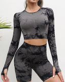 Popular Long Sleeve Tie Dye Pants Suits Yoga Two-piece Sets S-L