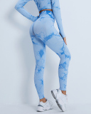 Popular Long Sleeve Tie Dye Pants Suits Yoga Two-piece Sets S-L