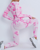 Popular Long Sleeve Tie Dye Pants Suits Yoga Two-piece Sets S-L
