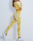 Popular Long Sleeve Tie Dye Pants Suits Yoga Two-piece Sets S-L