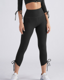 Fashion Puff Shoulder Long Sleeves Coat Bra Drawsting Pants Yoga Three-piece Sets