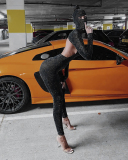 Women Fall Fashion Sexy Glitter Backless Turtleneck Long Sleeve Slim Hoodie Jumpsuit Black S-L