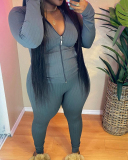 Women Long Sleeve Solid Color Hoodies Suit Causal Wear Two Pieces Outfit Pink Red Grey Black Blue Khaki S-XL