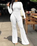 Women Solid Color Long Sleeve O Neck Irregular Fashion Pants Sets Two Pieces Outfit Red Light Green Black White Pink S-2XL