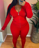 Women Long Sleeve Solid Color Hoodies Suit Causal Wear Two Pieces Outfit Pink Red Grey Black Blue Khaki S-XL