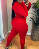 Women Long Sleeve Solid Color Hoodies Suit Causal Wear Two Pieces Outfit Pink Red Grey Black Blue Khaki S-XL