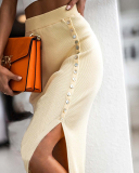 Knitted High Cut Autumn Pencil Skirt S-XL