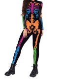 Long Sleeve Skull Printed Sexy Jumpsuit Halloween Costume