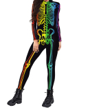 Long Sleeve Skull Printed Sexy Jumpsuit Halloween Costume