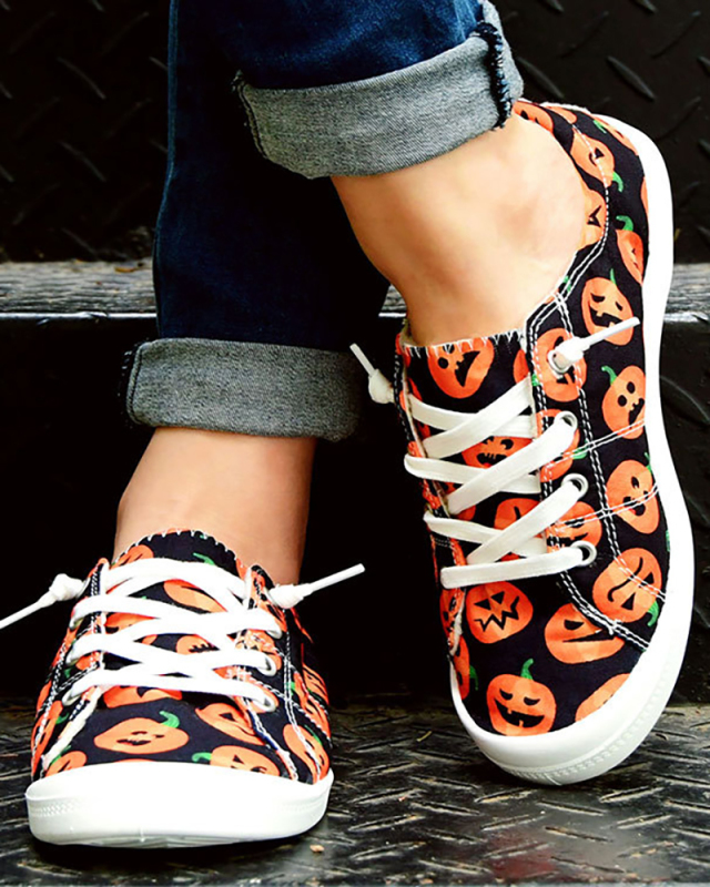Wholesale Halloween Pumpkin Casual Shoes