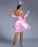 Halloween Cosplay Costume Bunny Girl Bunny Girl Pink Fluffy Tuxedo Skirt Pink M-2XL
