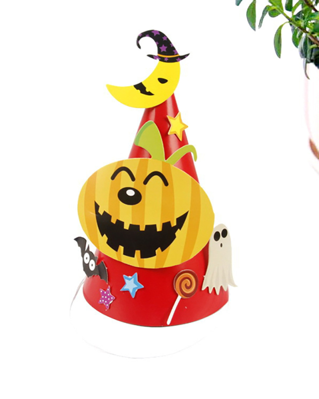 Wholesale Halloween Paper Kids Toys Halloween Decorations Hats Cartoon Hats