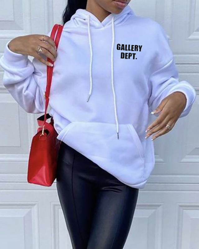 Hot Style Women Autumn Long Sleeve New Fashion Hooded Pocket Sweater Black White Apricot S-L