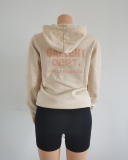 Women's Trendy Fashion Unisex Style Fleece Hoodie Black Beige Gray S-XL