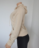 Women's Trendy Fashion Unisex Style Fleece Hoodie Black Beige Gray S-XL