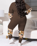 Plus Size Sporty Two Piece Casual Two Piece Pant Set XL-5XL
