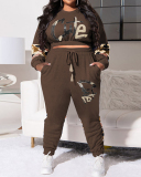 Plus Size Sporty Two Piece Casual Two Piece Pant Set XL-5XL