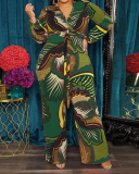 Plus Size Printed Long Sleeve Fashion Jumpsuit XL-5XL