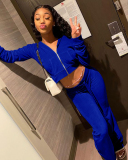 Fall&Winter Velvet Two Pieces Outfit Set Tracksuit S-XL