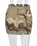 Camo Printed Short Skirts