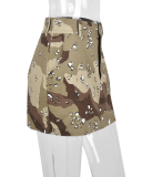 Camo Printed Short Skirts