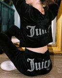 Fall Women Long Sleeve Hoodies Velvet Sport Casual Pants Sets Two Pieces Outfit S-2XL