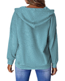 Fashion Butterfly Printed Women Long Sleeve Hoodies Zipper Neck Sweatshirts White Blue Khaki Gray Purple S-3XL