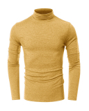 Men's Autumn Basic Solid Color Long Sleeve High Neck T-shirt S-2XL