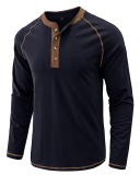 Men's Long Sleeve Colorblock Fall Hot Sale T-shirt S-2XL