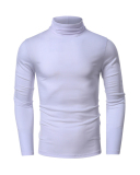 Men's Autumn Basic Solid Color Long Sleeve High Neck T-shirt S-2XL