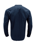 Men's Hot Sale Long Sleeve Pocket Solid Color Linen Shirt S-2XL