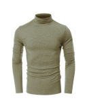 Men's Autumn Basic Solid Color Long Sleeve High Neck T-shirt S-2XL