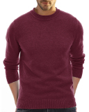 Wholesale Men's Long Sleeve Crew Neck Solid Color Basic Sweater S-2XL