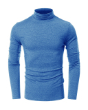 Men's Autumn Basic Solid Color Long Sleeve High Neck T-shirt S-2XL