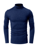 Men's Autumn Basic Solid Color Long Sleeve High Neck T-shirt S-2XL