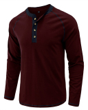 Men's Long Sleeve Colorblock Fall Hot Sale T-shirt S-2XL