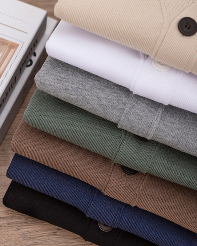 Men's Cotton V collar Sweater Jacket Male Coat Knit Sweater Cardigan White Apricot Blue Gray Black Army Green Coffee S-3XL