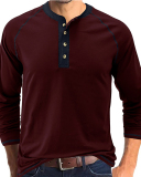Men's Long Sleeve Colorblock Fall Hot Sale T-shirt S-2XL