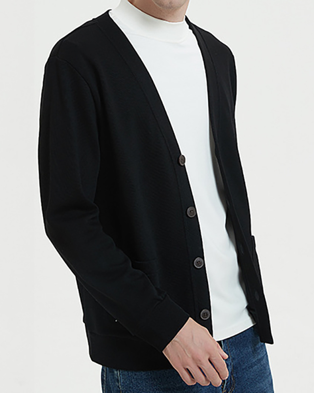 Men's Cotton V collar Sweater Jacket Male Coat Knit Sweater Cardigan White Apricot Blue Gray Black Army Green Coffee S-3XL